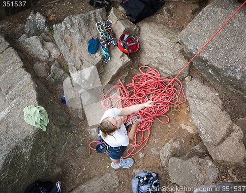 Image of Female Belayer