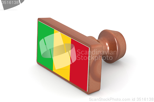 Image of Wooden stamp with Mali flag