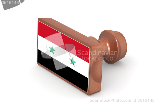 Image of Wooden stamp with Syria flag