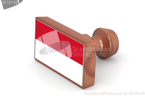 Image of Wooden stamp with Indonesia flag