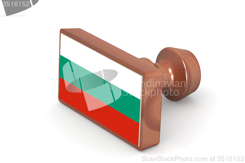 Image of Wooden stamp with Bulgaria flag