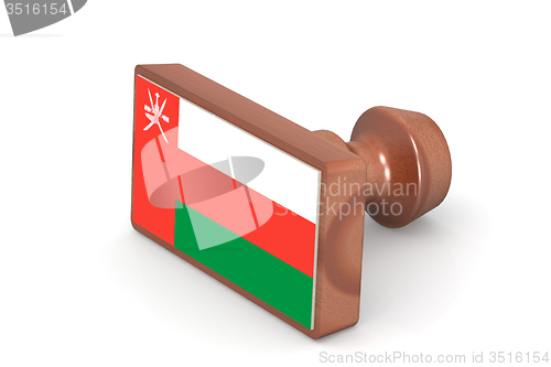 Image of Wooden stamp with Oman flag
