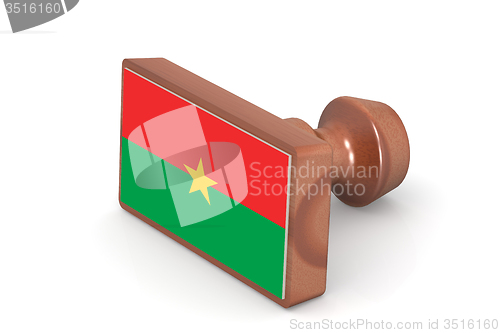 Image of Wooden stamp with Burkina Faso flag