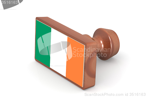 Image of Wooden stamp with Ireland flag