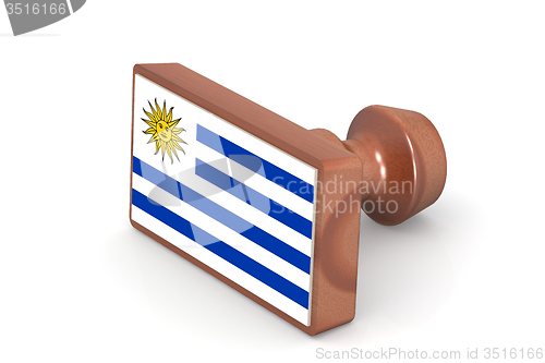 Image of Wooden stamp with Uruguay flag