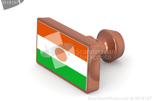 Image of Wooden stamp with Niger flag