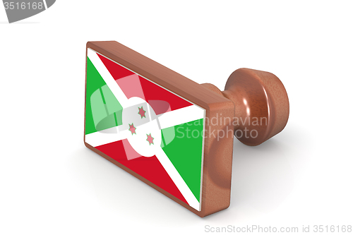 Image of Wooden stamp with Burundi flag