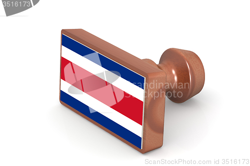 Image of Wooden stamp with Costa Rica flag