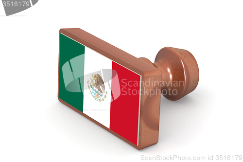Image of Wooden stamp with Mexico flag