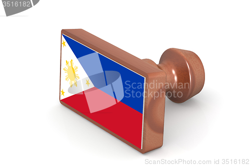 Image of Wooden stamp with Philippines flag