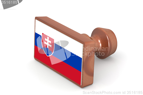 Image of Wooden stamp with Slovakia flag