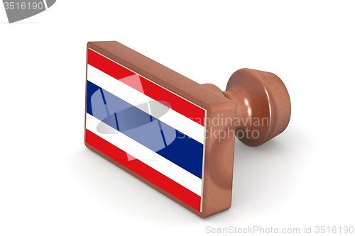 Image of Wooden stamp with Thailand flag