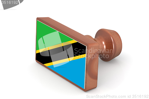 Image of Wooden stamp with Tanzania flag