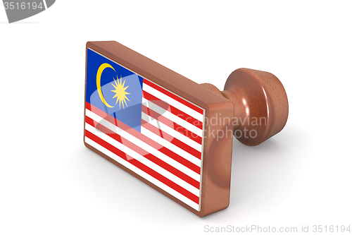 Image of Wooden stamp with Malaysia flag