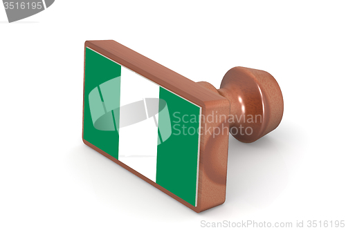Image of Wooden stamp with Nigeria flag