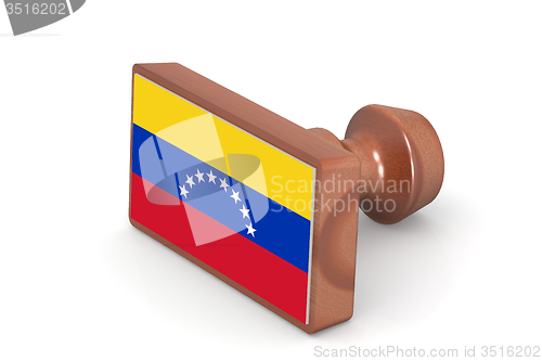 Image of Wooden stamp with Venezuela flag