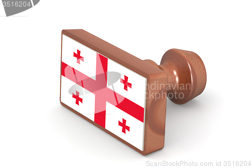 Image of Wooden stamp with Georgia flag