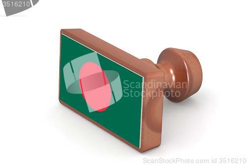 Image of Wooden stamp with Bangladesh flag