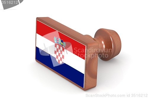 Image of Wooden stamp with Croatia flag