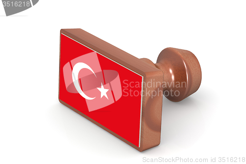 Image of Wooden stamp with Turkey flag