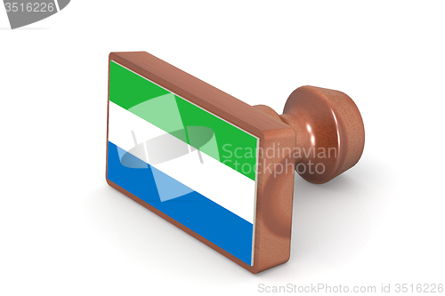 Image of Wooden stamp with Sierra Leone flag