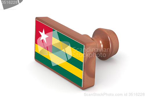 Image of Wooden stamp with Togo flag