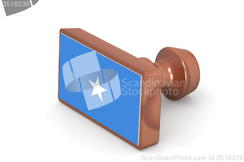 Image of Wooden stamp with Somalia flag