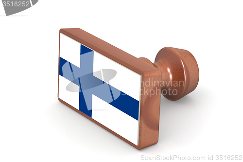 Image of Wooden stamp with Finland flag