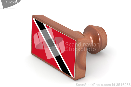 Image of Wooden stamp with Trinidad and Tobago flag