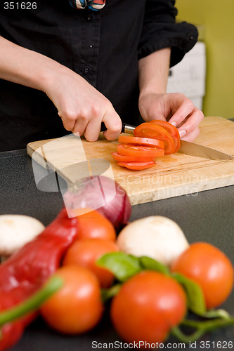 Image of Slicing Tomatoes Detail