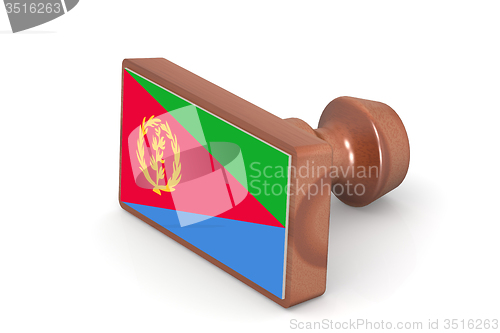 Image of Wooden stamp with Eritrea flag