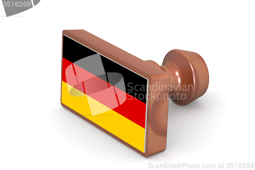 Image of Wooden stamp with Germany flag