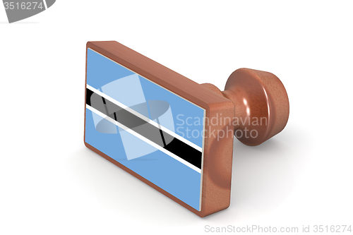 Image of Wooden stamp with Botswana flag