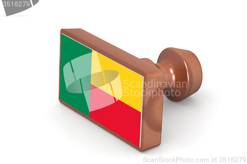 Image of Wooden stamp with Benin flag