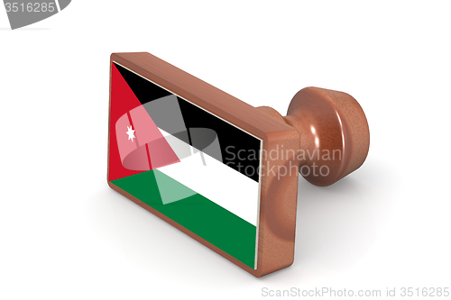 Image of Wooden stamp with Jordan flag