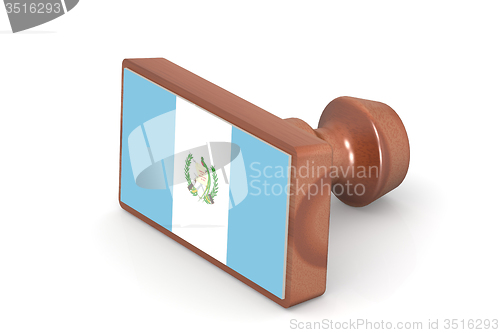 Image of Wooden stamp with Guatemala flag