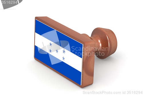 Image of Wooden stamp with Honduras flag