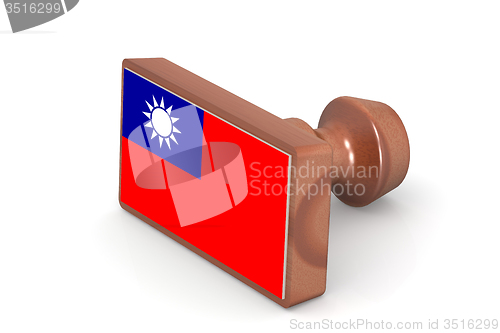 Image of Wooden stamp with Republic of China flag