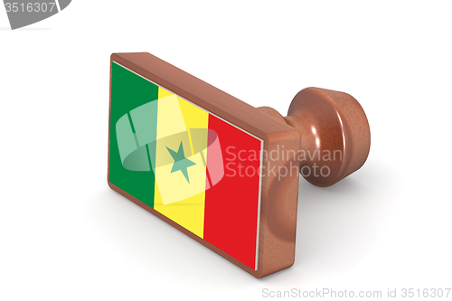 Image of Wooden stamp with Senegal flag