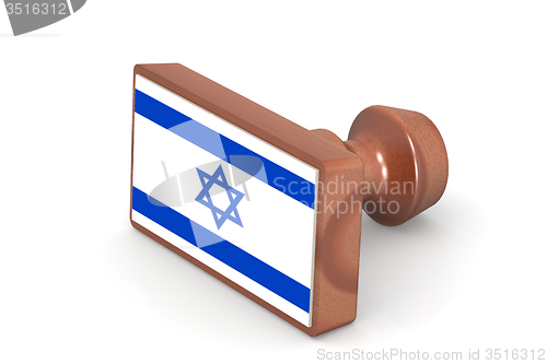 Image of Wooden stamp with Israel flag