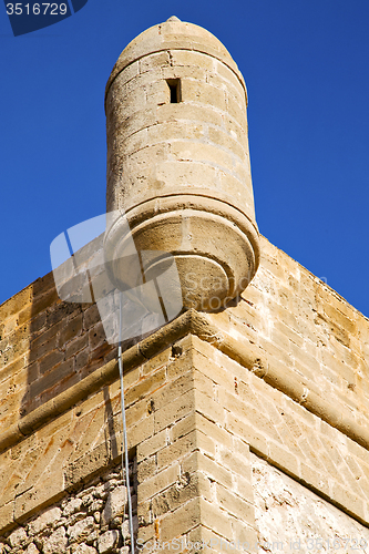 Image of  brick in old    africa morocco   the tower near sky