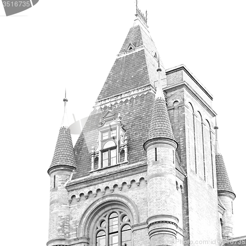 Image of old  exterior   wall architecture in london england windows and 