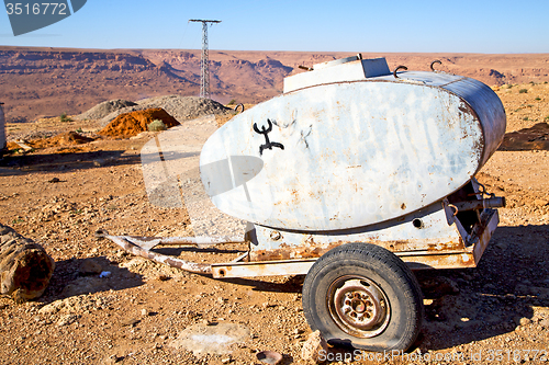 Image of water tank in morocco africa   utility pole 