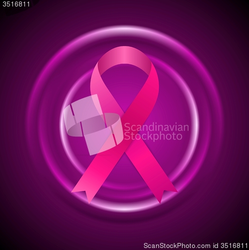 Image of Breast cancer awareness month. Abstract circles and ribbon design