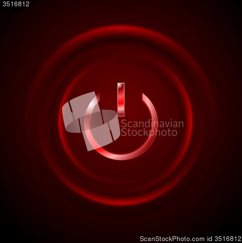 Image of Dark red glowing power button web design