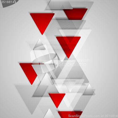 Image of Corporate geometric background with grey and red triangles