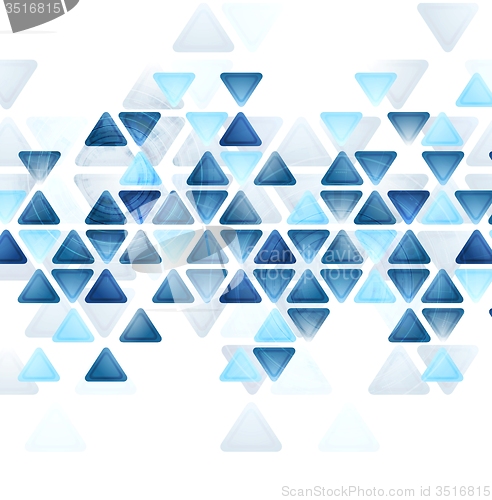 Image of Blue tech triangles on white background