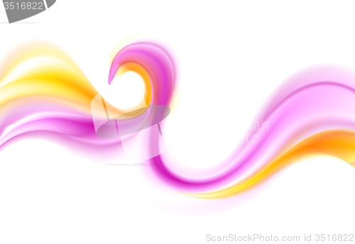 Image of Orange and purple smooth waves isolated on white