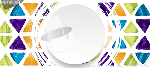 Image of Tech geometric grunge banner and blank circle