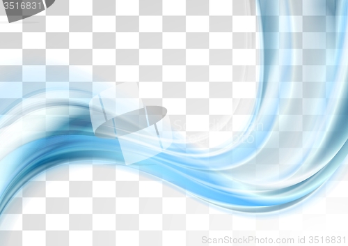 Image of Blue smooth blurred transparent waves